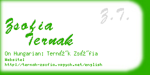 zsofia ternak business card